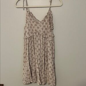 New without tags. Never worn. Patrons of Peace Cream and Brown Floral mini dress